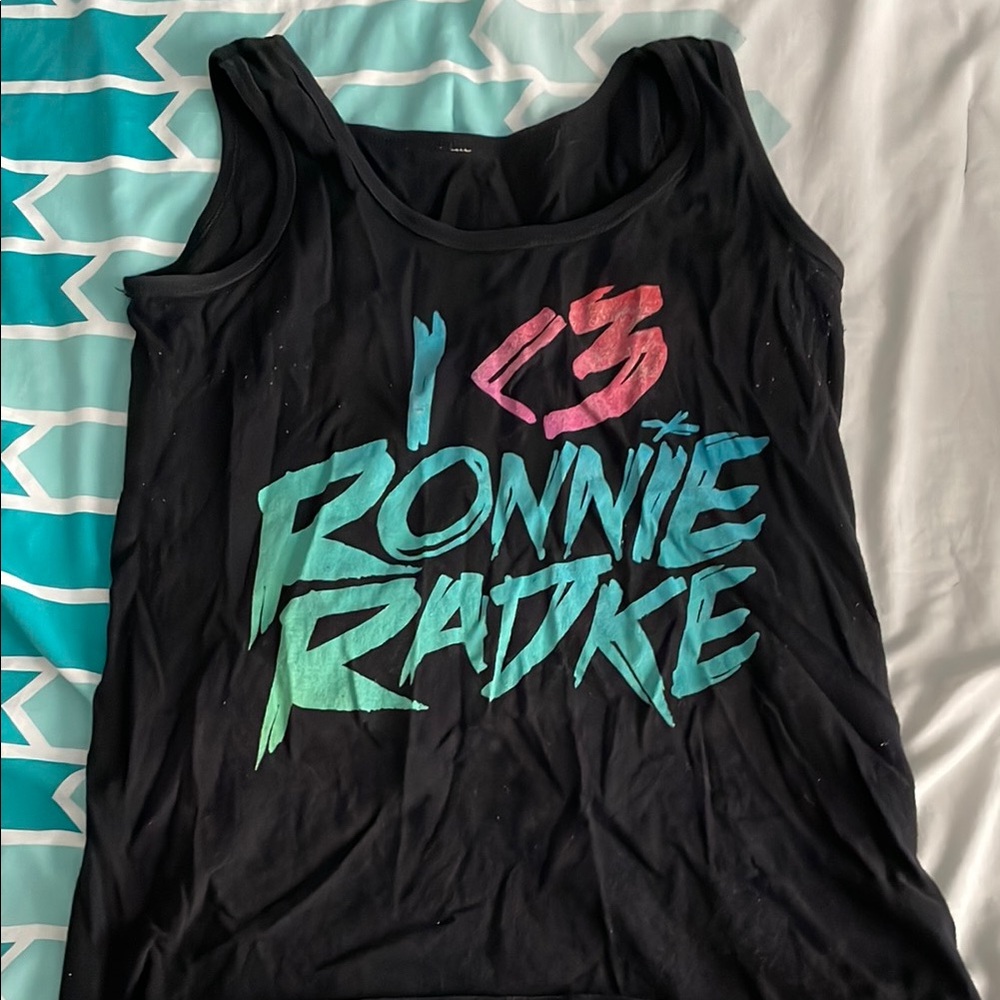 Black Graphic Tank Top - I Love Ronnie Radke